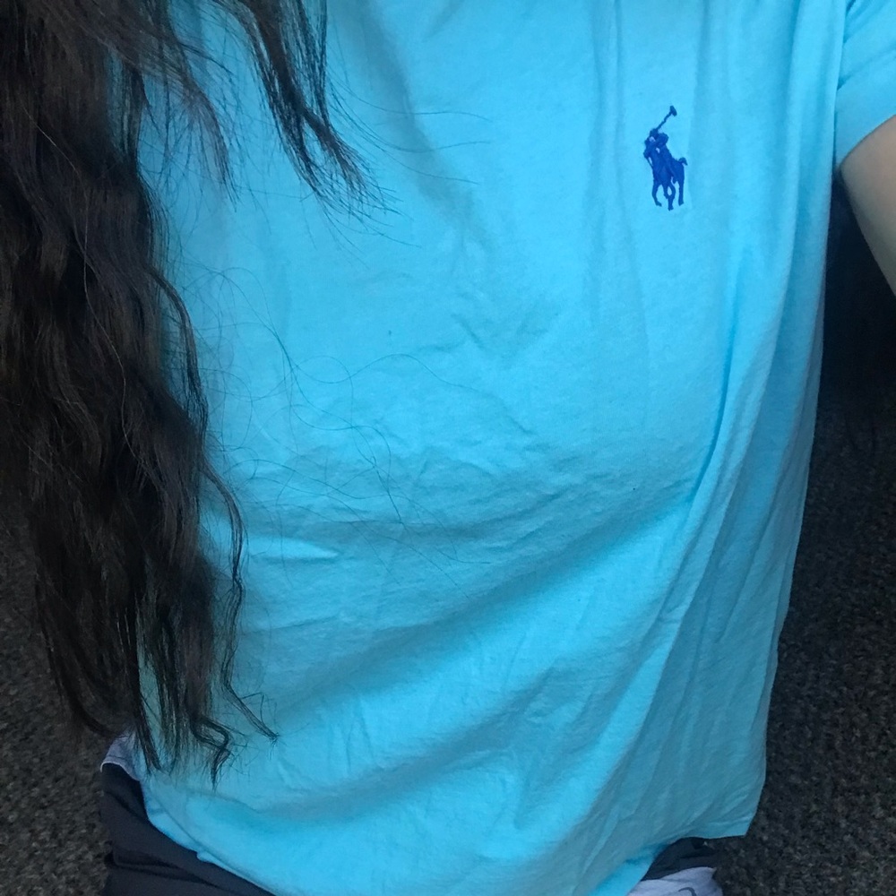 Blue polo shirt sleeve tee
